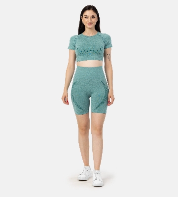 Picture of Leafletic Women’s Seamless Activewear Set | Ultra Comfort Gym Wear for Women | Workout Outfit & Shorts with Top | Two-Piece Sportswear | Yoga & Training Outfit