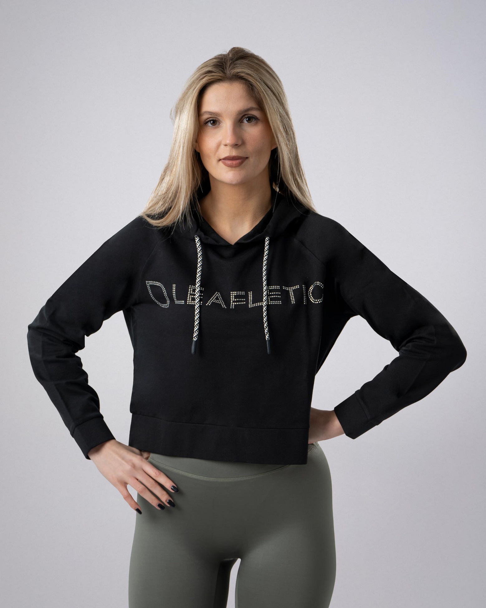 Picture of Leafletic Ladies Comfort Cropped Hoodie | Adjustable Pullover Hoodie for Women | Soft & Stretchable Activewear Sweatshirt | Stylish Hoodie for Girls