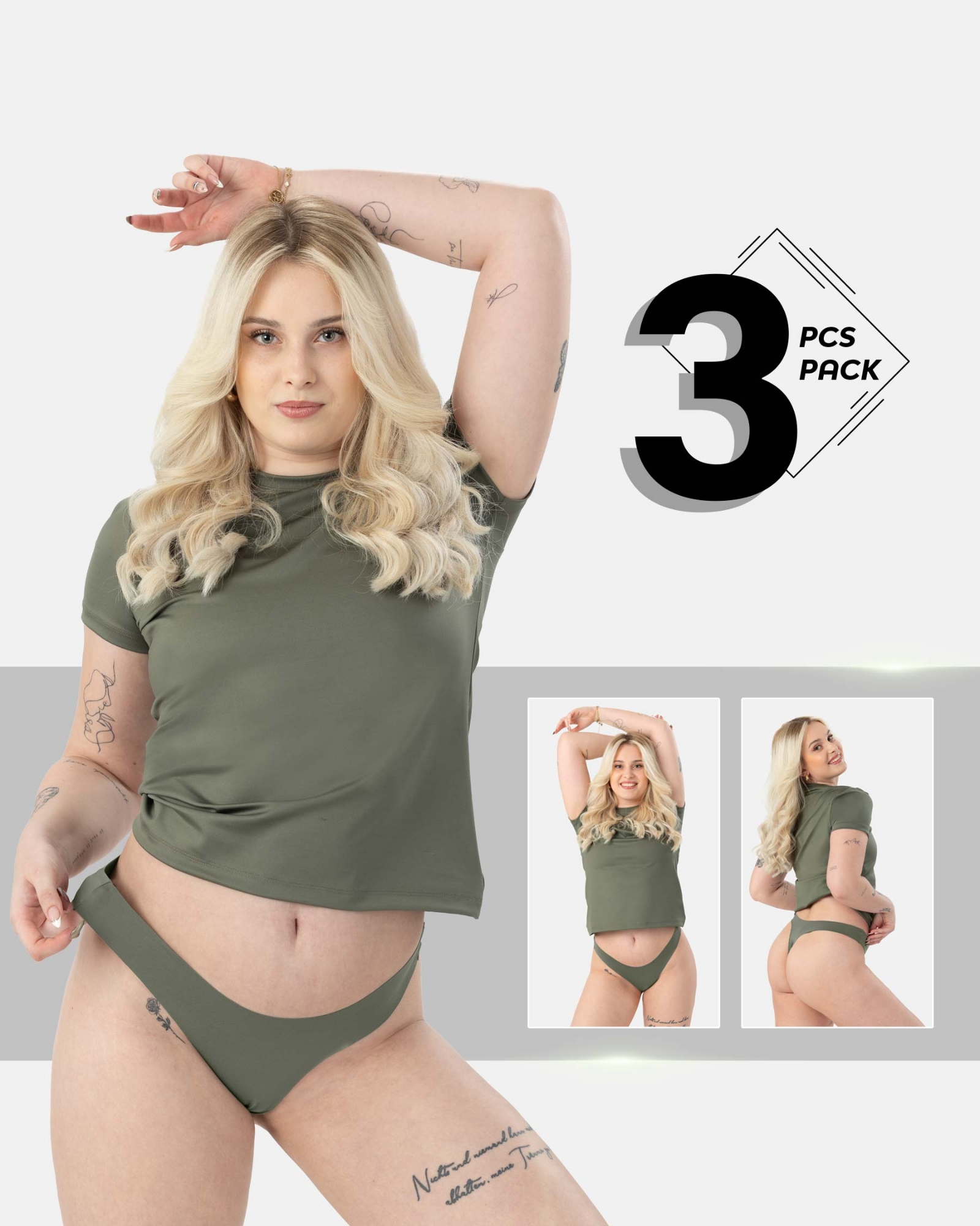 Picture of Leafletic Women's Seamless Low-Rise Brazilian Underwear | Soft & Stretchable Panty | Comfortable Brazilian Undergarment for Ladies | All-Day Comfort Women's Panties | 3 Piece Combo Pack