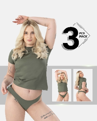 Picture of Leafletic Women's Seamless Low-Rise Brazilian Underwear | Soft & Stretchable Panty | Comfortable Brazilian Undergarment for Ladies | All-Day Comfort Women's Panties | 3 Piece Combo Pack