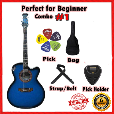 Picture of Beginner Combo 1 – Signature Acoustic Guitar with Electric Output + 3 Picks + Bag + Belt + Pick Holder  – Blue