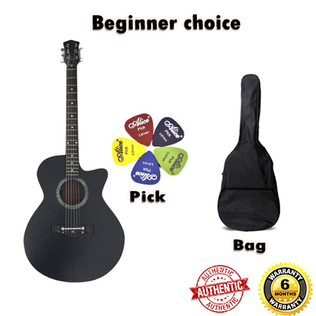 Picture of Best Beginner choice New Accoustic Guitar + bag+ picks - Black