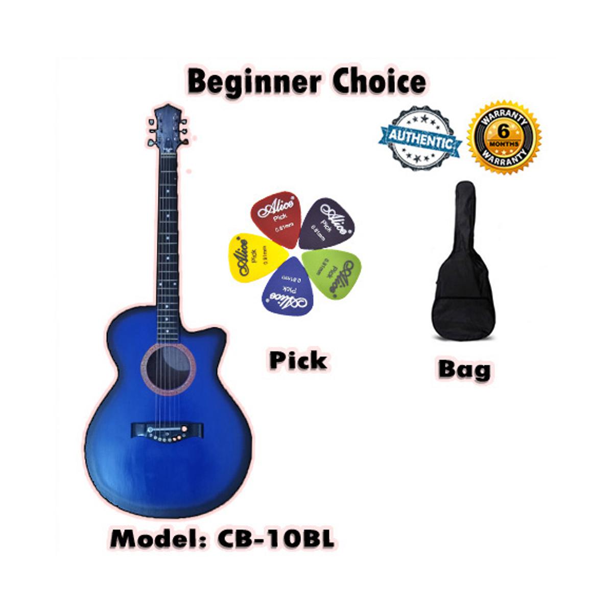 Picture of Best Beginner choice New Accoustic Guitar + picks+bag - Blue