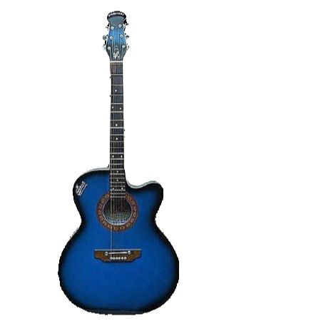 Picture of Best Signature Acoustic Guitar with Electric Output + Bag + Picks + Belt + String + Capo + Cable + Converter – Blue