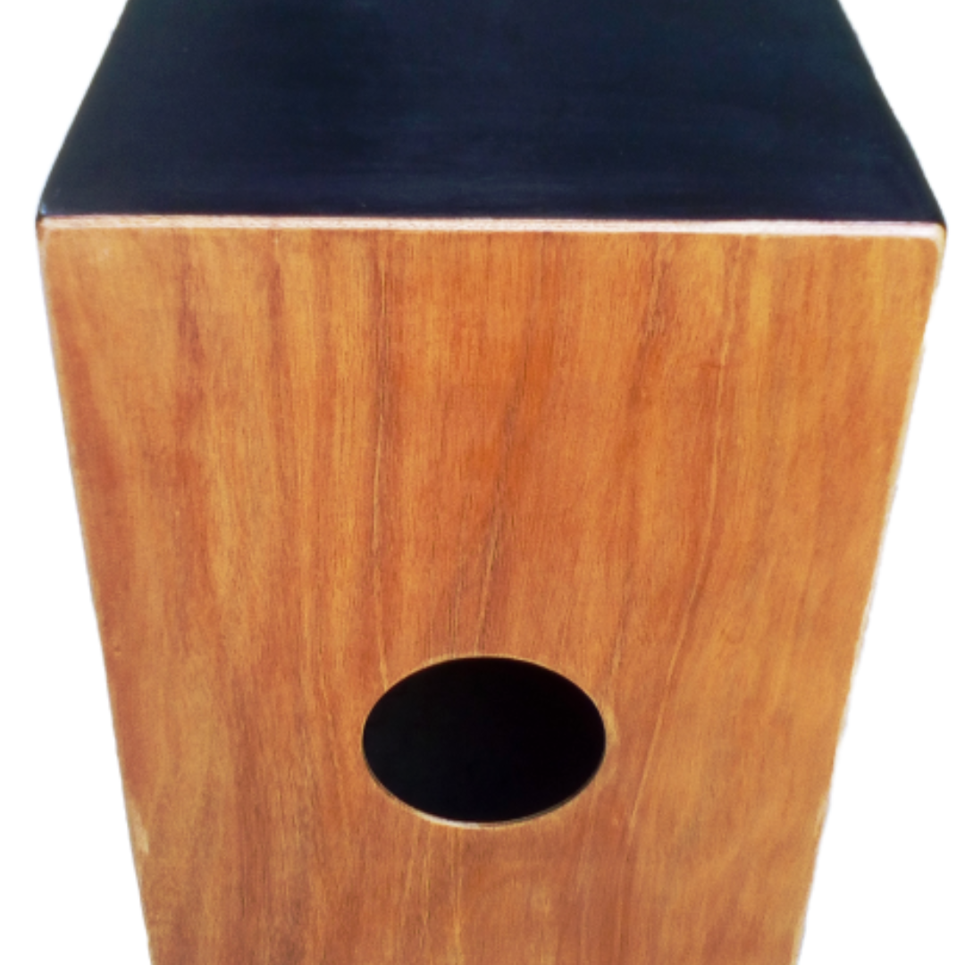 Picture of Stringed Birch Wood Compact Acoustic Jam Cajon - Wooden Hand Drum Percussion Box with Internal Guitar Strings, Deep Bass, Classic Slap, and Crackle Sound - For Kids, Teens, and Adults