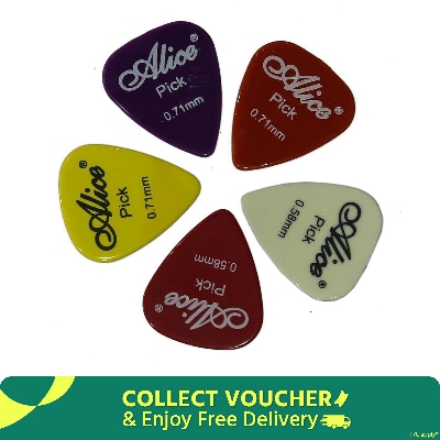 Picture of 0.58mm/0.71mm/0.96mm Random Color Celluloid Guitar Picks for Bass Electric Acoustic Guitars