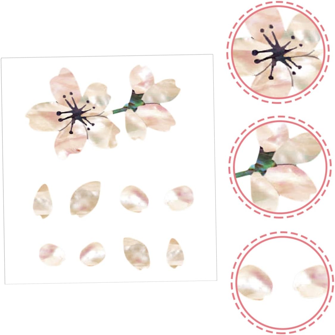 Picture of Guitar Fingerboard Sticker Shell Inlaid Fingerboard Applique Curved Sticker Decorative Guard Board Sticker - guitar accessories