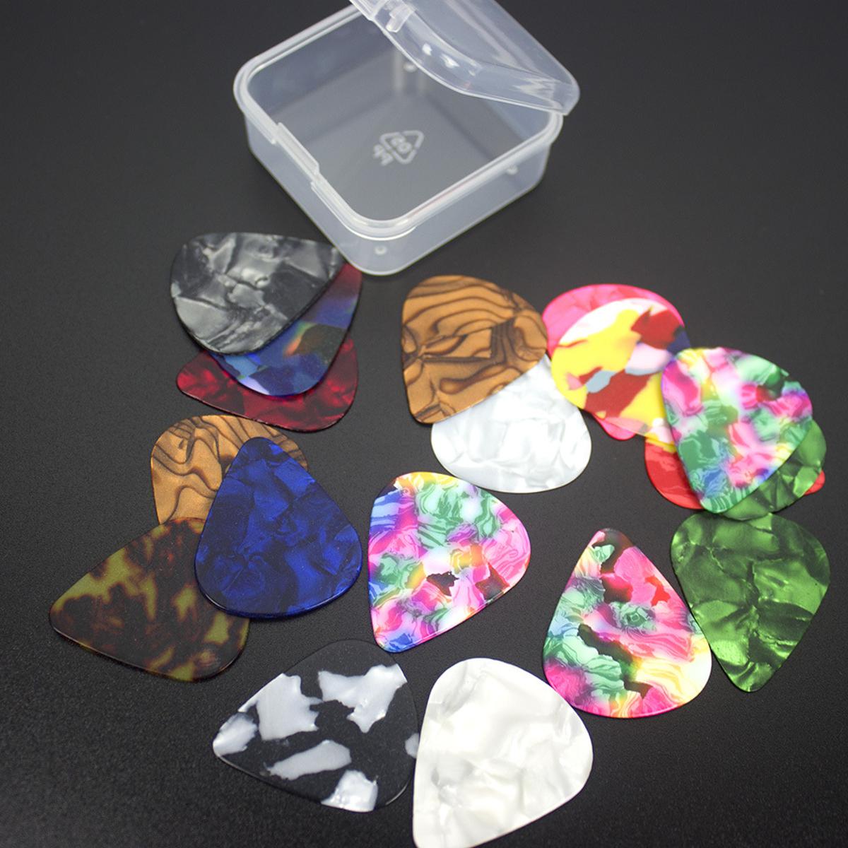 Picture of Smooth ABS Guitar Picks Plectrum 0.46MM No Word Celluloid 5 Pieces with Box