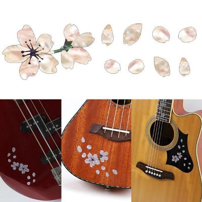 Picture of Guitar Fingerboard Panel Cherry Blossom Shell Inlaid Applique Carved Decorative Guard Board Sticker