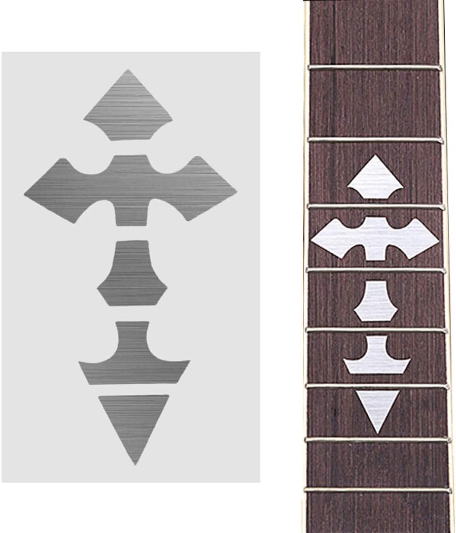 Picture of Guitar Fingerboard Cross silver Shell Inlaid Applique Carved Decorative Guard Board Sticker