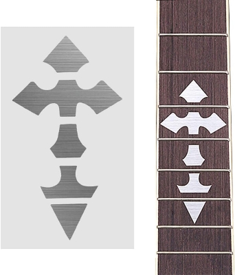 Picture of Guitar Fingerboard Cross silver Shell Inlaid Applique Carved Decorative Guard Board Sticker