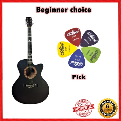 Picture of Best Beginner choice Premium Acoustic Guitar + Picks - Black