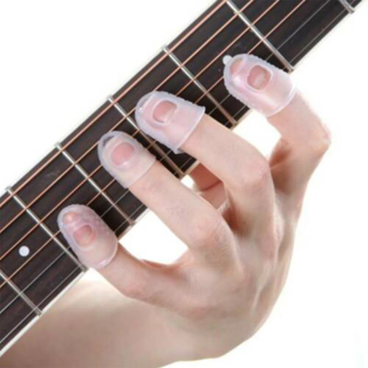 Picture of 4Pcs/Set Guitar Silicone Finger Guards Guitar Fingertip Protectors For Ukulele And Guitar
