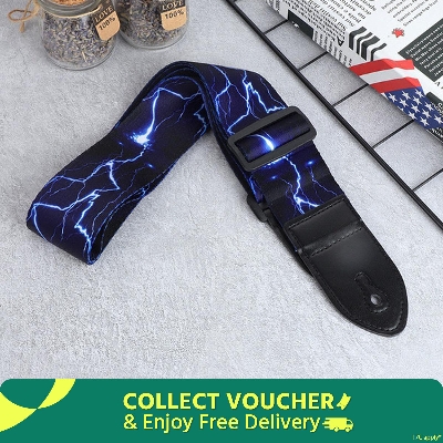 Picture of Acoustic guitar strap 41 inch electric guitar folk style cotton woven heat transfer classic crossbody shoulder strap