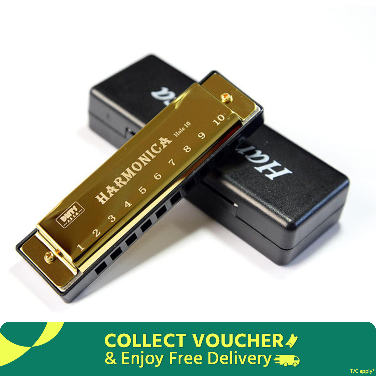 Picture of top Harmonica Diatonic Blues Harmonica Key of C 10 Holes 20 Tones Blues Harp Mouth Organ Harmonica For Adults Beginners Professionals and Students Bright black