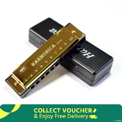 Picture of top Harmonica Diatonic Blues Harmonica Key of C 10 Holes 20 Tones Blues Harp Mouth Organ Harmonica For Adults Beginners Professionals and Students Bright black