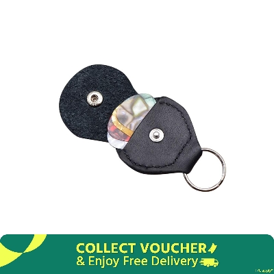 Picture of Guitar Pick Holder Case Bag Guitar Pick Clip Hanging Keychain Pick Holder Leather Production - guitar accessories