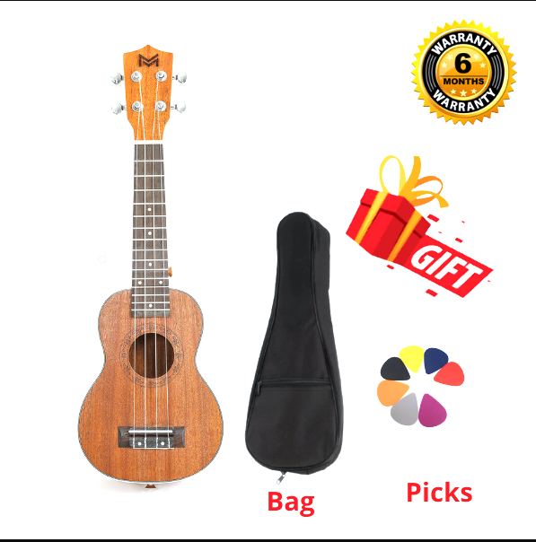 Picture of 23" Mahogany Ukulele Concert Acoustic 4 String Guitar Soprano Ukulele With Bag Picks