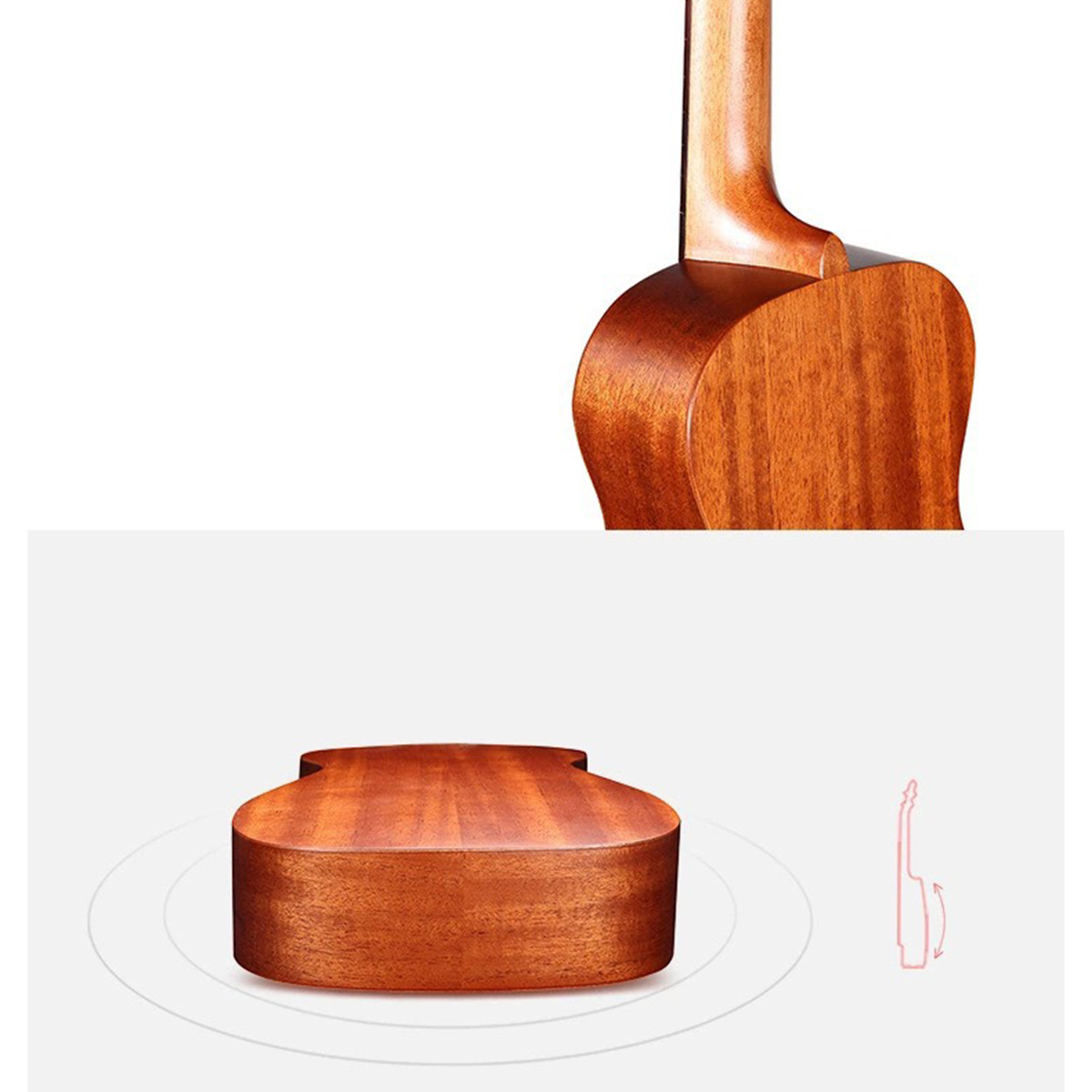 Picture of 24 inch Mahogany Ukulele Concert Acoustic 4 String Guitar Soprano Ukulele With Bag Pick