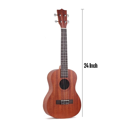 Picture of 24'' Mahogany Ukulele Concert Acoustic 4 String Guitar Hawaii Soprano Ukulele