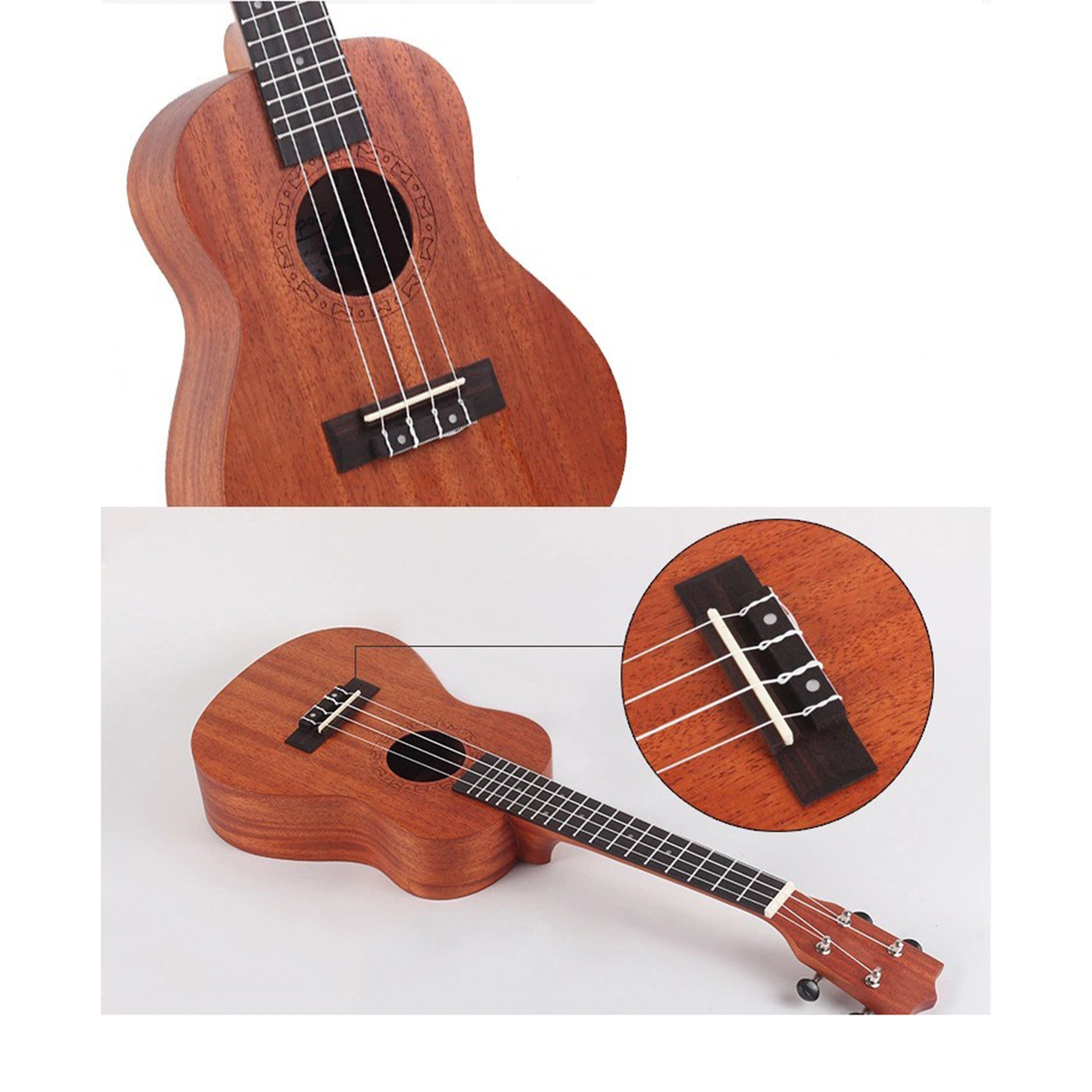 Picture of 24'' Mahogany Ukulele Concert Acoustic 4 String Guitar Hawaii Soprano Ukulele
