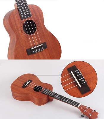 Picture of 23" Mahogany Ukulele Concert Acoustic 4 String Guitar Ukulele With Bag Picks