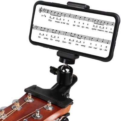 Picture of Guitar Bass Head Phone Holder Live Broadcast Bracket Clip Suitable for Smart Phones (Guitar Head Phone Holder)