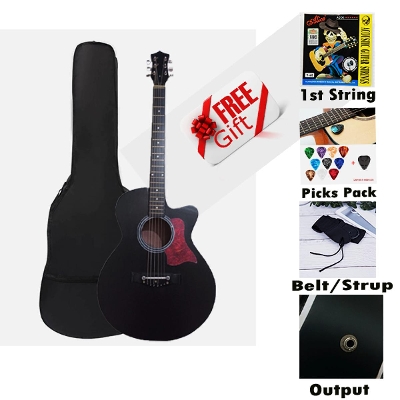 Picture of DARK DK-200B Semi Electric Guitar Basswood 6 Strings Folk Acoustic Guitar with Bag Picks