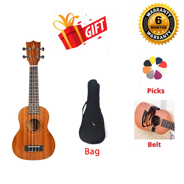 Picture of 21" Mahogany Ukulele Concert Acoustic 4 String Guitar Ukulele With Bag Picks