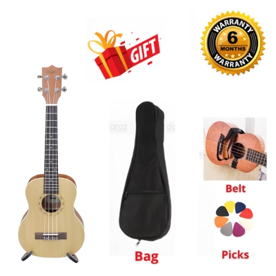 Picture of 24" Mahogany Ukulele Concert Acoustic 4 String Guitar Ukulele With Bag Picks
