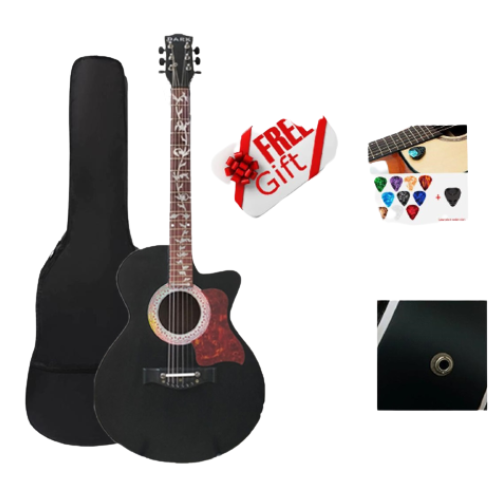 Picture of DARK DK-300B Semi Electric Guitar Basswood 6 Strings Folk Acoustic Guitar with Bag Picks