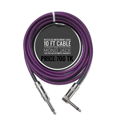 Picture of Guitar cable Jacket Right-Angle Instrument Cable for Electric and Acoustics  Guitar, 10 Feet.