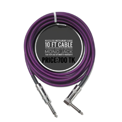 Picture of Guitar cable Jacket Right-Angle Instrument Cable for Electric and Acoustics  Guitar, 10 Feet.