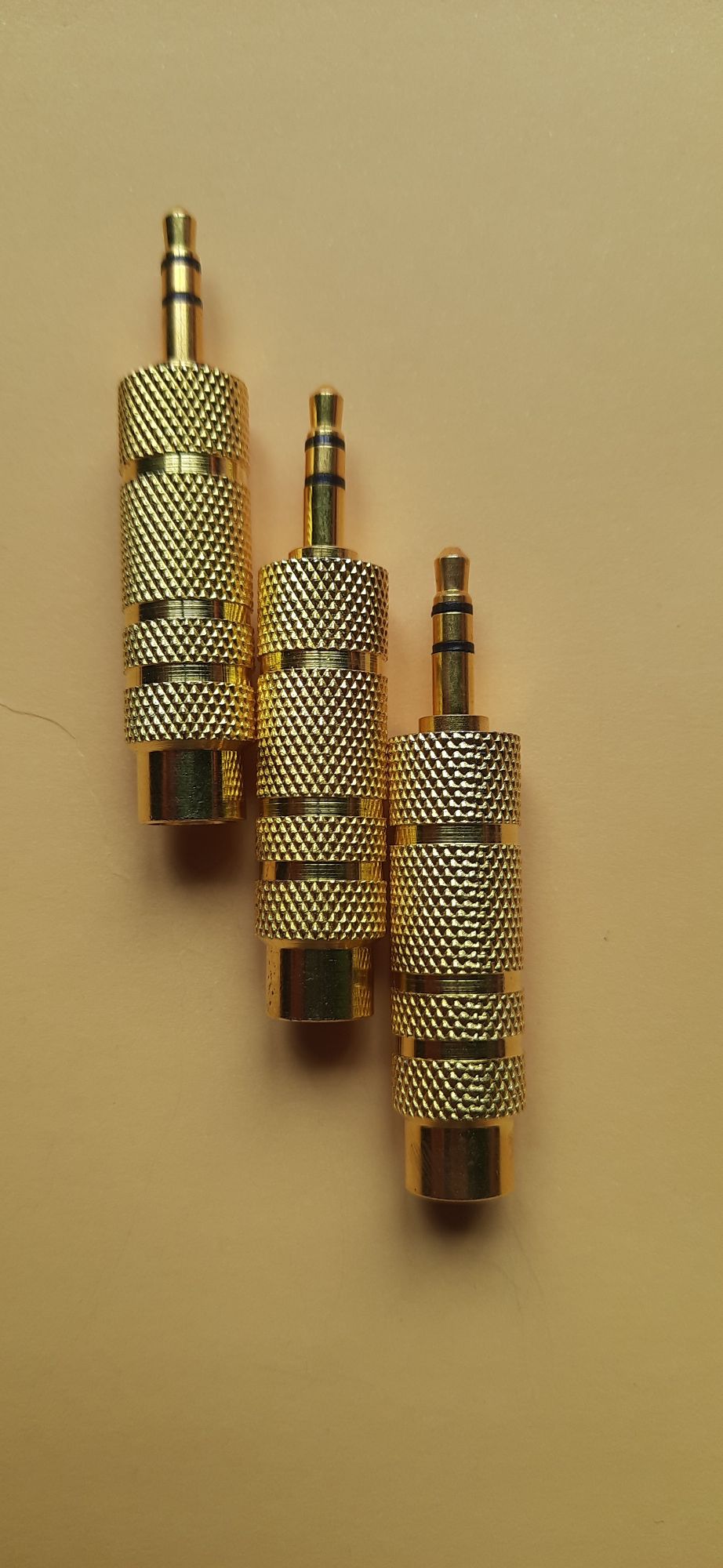 Picture of Audio Adapter Converter for Headphone Microphone 3.5mm to 6.5mm or 6.5mm to 3.5mm  Jack Stereo Cable Gold 1 Pcs