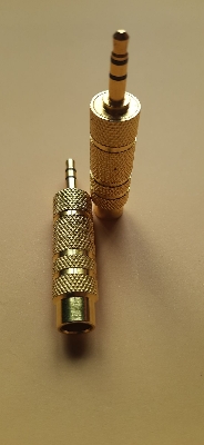 Picture of Audio Adapter Converter for Headphone Microphone 3.5mm to 6.5mm or 6.5mm to 3.5mm  Jack Stereo Cable Gold 1 Pcs