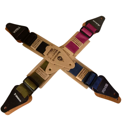 Picture of Adjustable Guitar Strap, Soft Cotton & Leather Ends Strap for Bass, Electric & Acoustic Guitar, Musical Instrument Accessories for Men Women, Black+ Blue +Pink+ Brown
