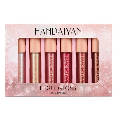 Picture of HANDAIYAN 6colors/ Sets Diamond Pearly high Gloss Lip Glaze with dazzling lasting waterproof non-fading color
