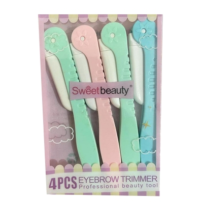 Picture of 4 Pcs Sweet beauty Eyebrow Razor Set, Hair Trimmer Shaver and Tough up Tool, Facial Razor with Safety Cover