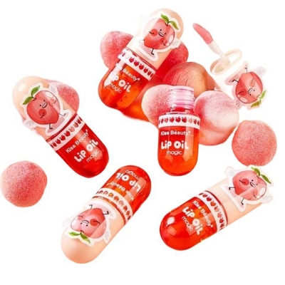 Picture of Lip Oil Magic Kiss Beauty Gloss Lip Gloss Aroma 1pcs Lip Balm for Women brings a natural pink color Protects lips from dryness and restores the natural radiance of lips