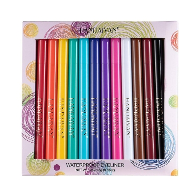 Picture of HANDAIYAN  12 Colors/Box Rainbow Eyeliner Pencil Makeup Set Liquid Eye Liner Waterproof Cosmetics Long-Lasting Make Up Colored Blue Pen