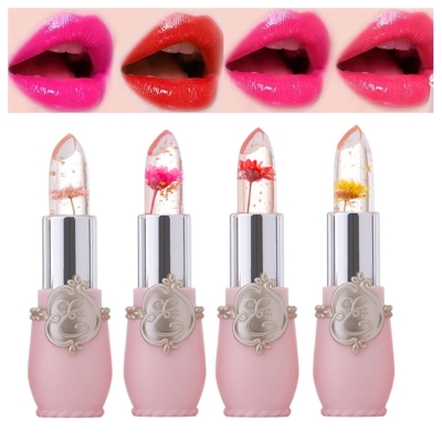 Picture of Emaymei Jelly Lip Balm Lipstick Flower Temperature Color Changing Lip Gloss Transparent Long Lasting Lipstick Moisturizer Makeup