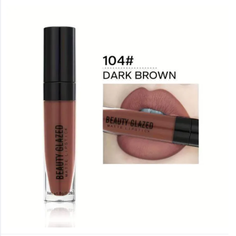 Picture of Beauty Glazed Matte Waterproof Long Lasting Liquid Lipstick -104#DARK BROWN