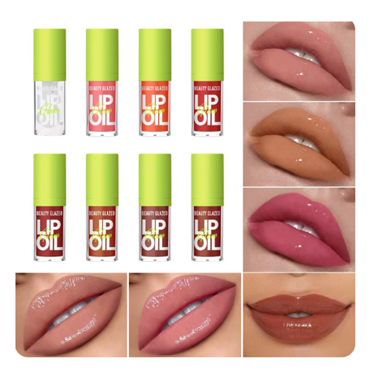 Picture of Beauty Glazed Big Brush Head Lip Oil, Ultra-Hydrating & Nourishing, Smooth Glossy Finish Lip Glow Oil, Shiny and Vegan Tinted Lip Gloss, Non-Sticky Formula
