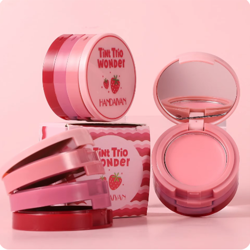 Picture of Handiyan 3 In 1 Blush Matte Makeup Highlighter Blush Palette Natural Rouge Cheek Face Contour Makeup Multi-color Delicate Cosmetics