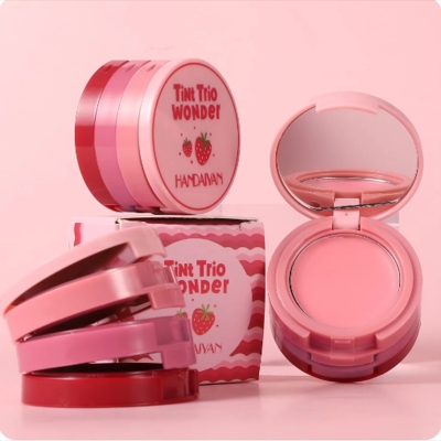 Picture of Handiyan 3 In 1 Blush Matte Makeup Highlighter Blush Palette Natural Rouge Cheek Face Contour Makeup Multi-color Delicate Cosmetics