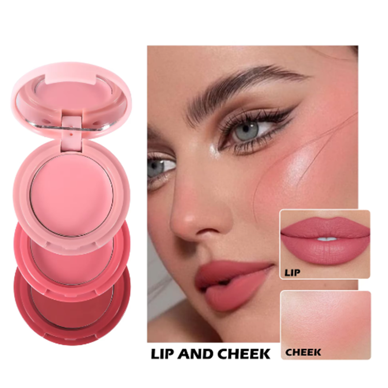Picture of Handiyan 3 In 1 Blush Matte Makeup Highlighter Blush Palette Natural Rouge Cheek Face Contour Makeup Multi-color Delicate Cosmetics