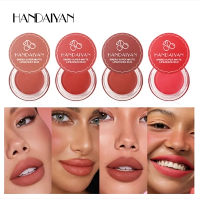 Picture of HANDAIYAN 4 Colors Long-lasting Waterproof Lip Mud Matte Mist Cheek Gel Delicate Soft Texture 2 In 1 Lip Makeup Cosmetics