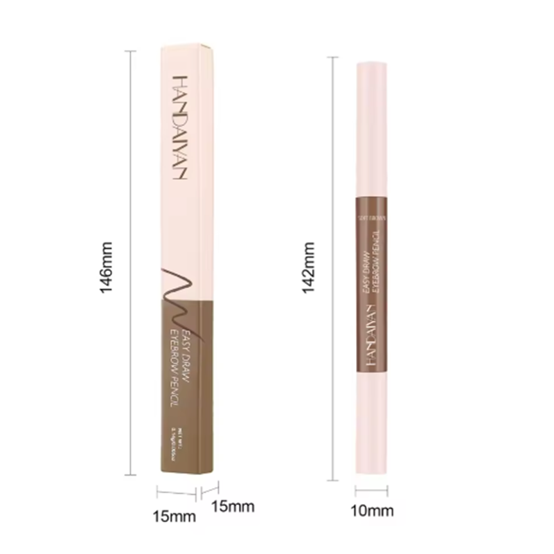 Picture of Double Head Eyebrow Pencil Rotable Eyebrow Pen Triangle Core Fine Refill Waterproof Wild Eyebrow Pen and Spiral Brow Brush