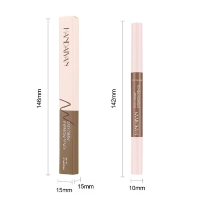Picture of Double Head Eyebrow Pencil Rotable Eyebrow Pen Triangle Core Fine Refill Waterproof Wild Eyebrow Pen and Spiral Brow Brush