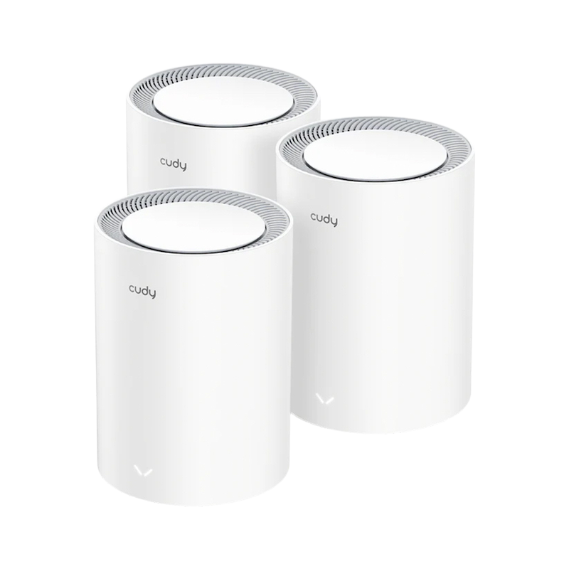 Picture of Cudy M3000 (White) 3-Pack AX3000 2.5G Dual Band Wi-Fi 6 Mesh System Router- 4-Stream Dual-Band Wi-Fi 6 - 2402 Mbps + 574 Mbps Wi-Fi 1 - 200 Connected Devices - Multi-Band Simultaneous Backhaul -  Cudy App, Cloud Control Share